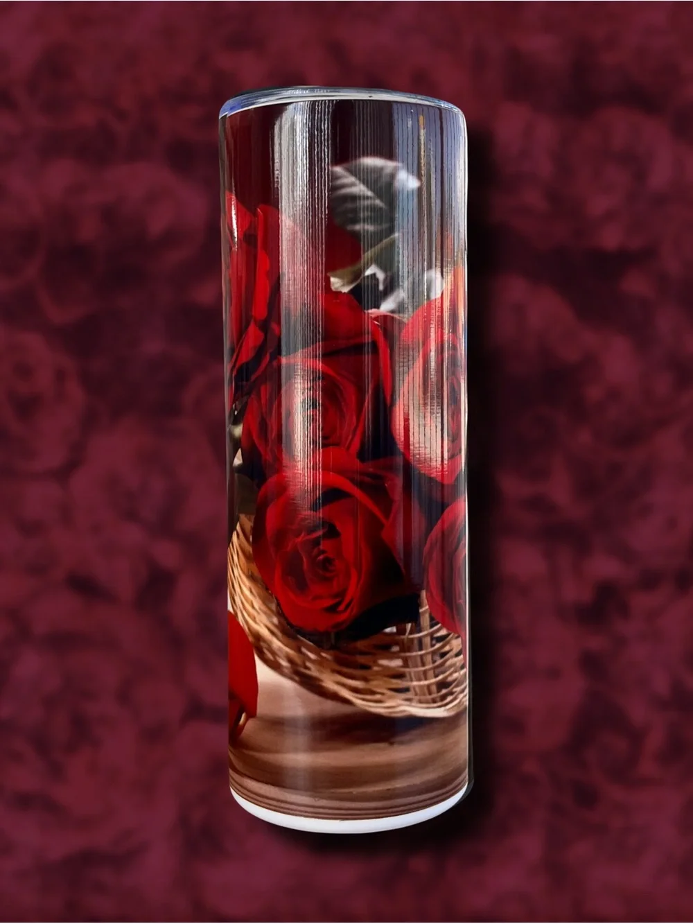 Red Rose Tumbler Water Bottle